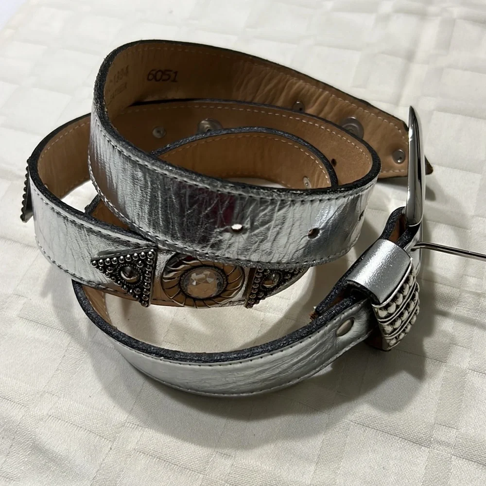 LEATHEROCK Ladies Leather Belt BLING Crystal - Picture 9 of 10